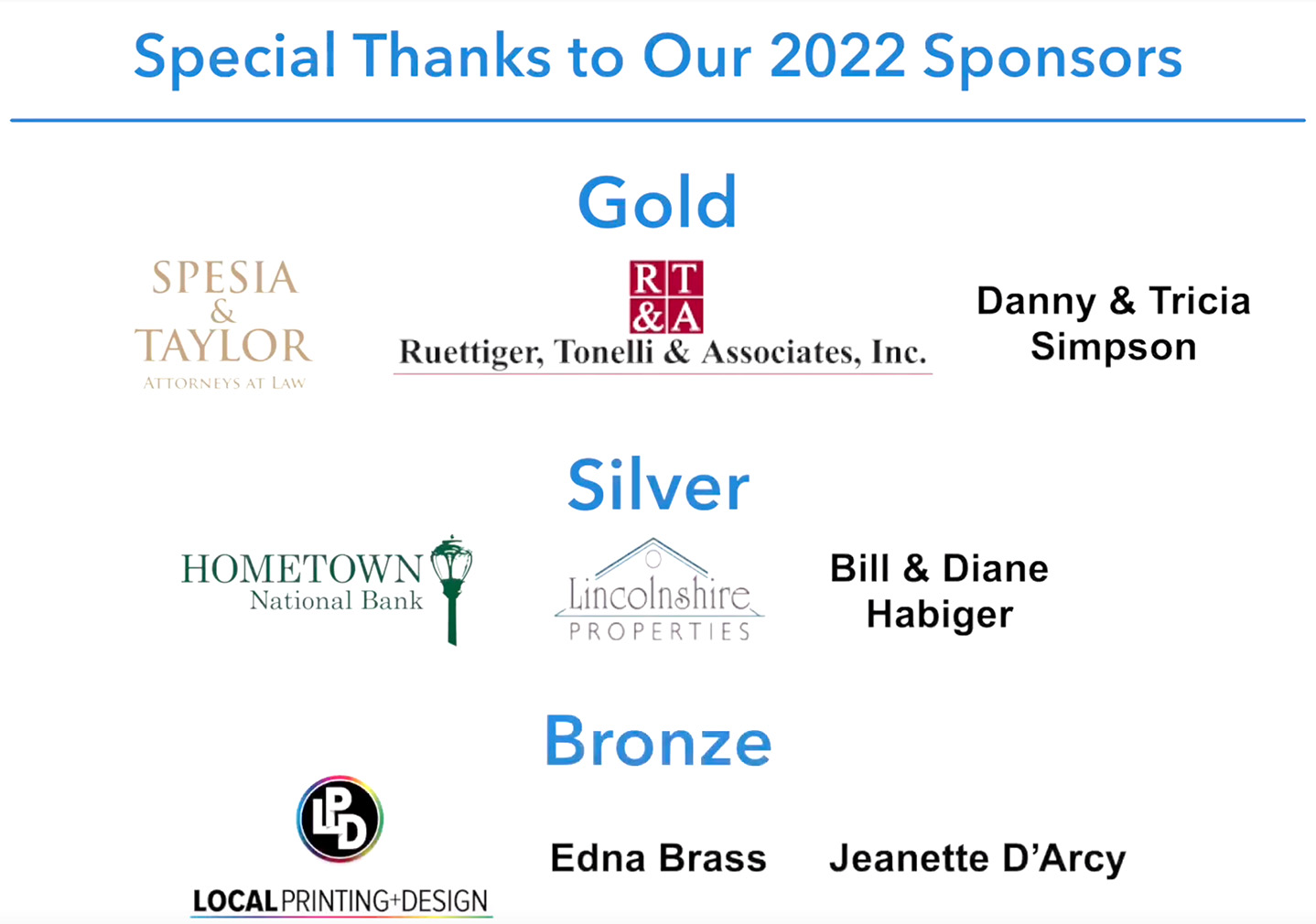 Thanks to our 2022 Sponsors
